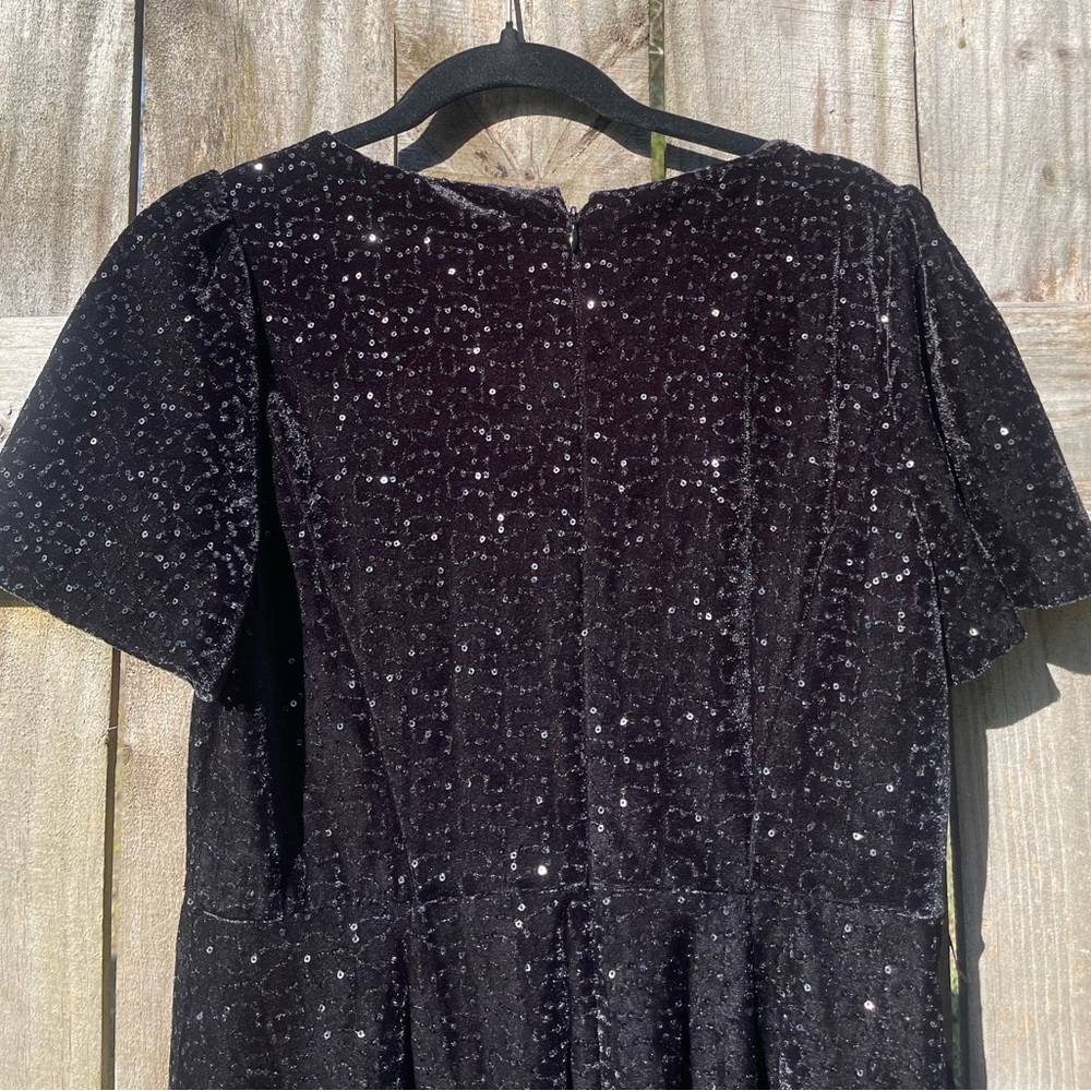 Talbots Black Metallic Sparkle Dress 6P - Picture 6 of 8